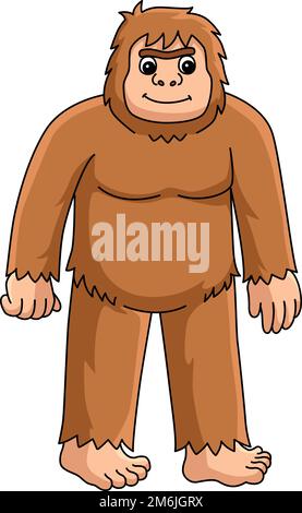 Motif animal de Bigfoot effet Clipart coloré Illustration de Vecteur