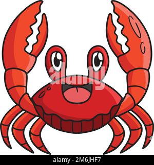 Crabes jamaïcains rouges, dessin animé d'animaux marins Illustration de Vecteur