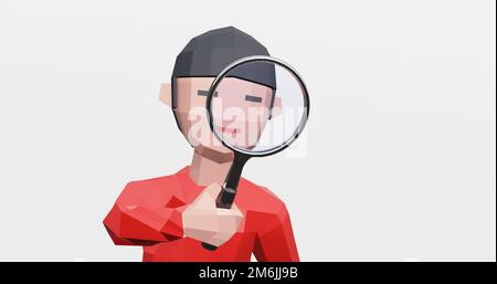 Recherche ou inspection avec la loupe Banque D'Images