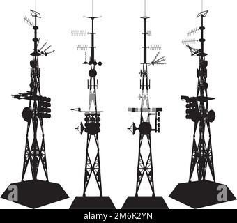 Vecteur de tour de télécommunications Illustration de Vecteur