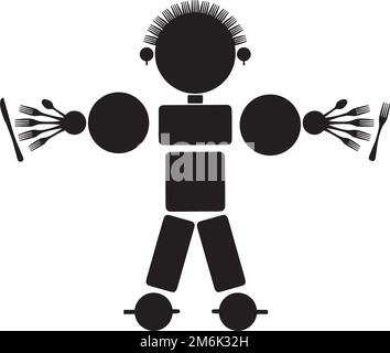 Homme de plats Vector Illustration de Vecteur