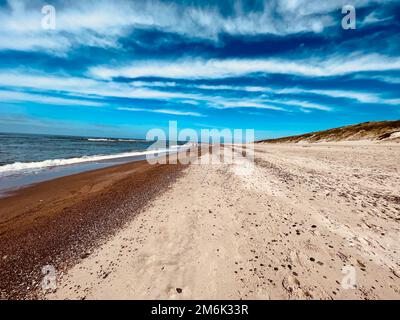 Plage de sable sur la côte de la mer du Nord Banque D'Images