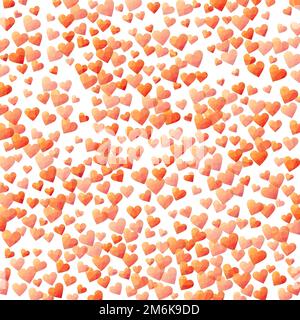 Beaux coeurs Confetti tombant sur fond. Coeurs polygonaux jaune, orange et rouge en style diamant. Fond poly faible. Illustration de Vecteur