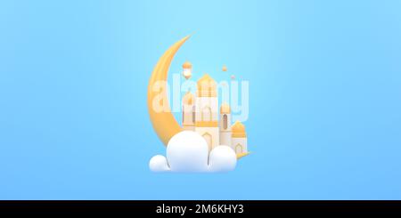 Les fêtes officielles de l'EID al-Adha qui sont célébrées au sein de l'Islam. 3D illustrateur d'Eid al-Adha Banque D'Images