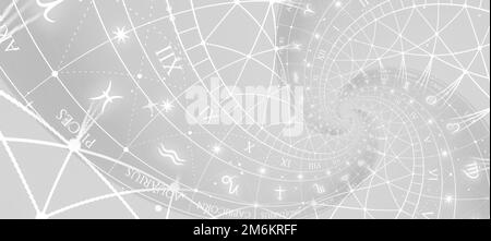 Signes du zodiaque arrière-plan de l'horoscope. Concept de fantaisie et de mystère Banque D'Images