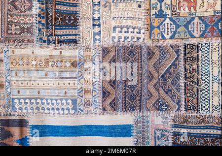 Arrière-plan de tapis anciens faits main de kilim turc Banque D'Images