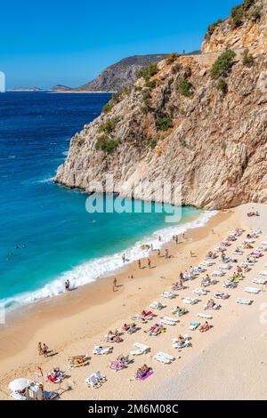 Plage de Kaputas, l'une des meilleures plages de Turquie, mer Méditerranée. Banque D'Images