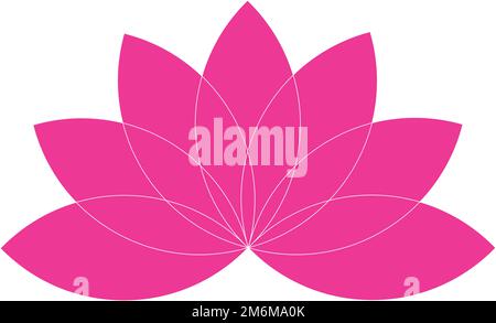 Rose fleur de Lotus – couleur unie – icône vectorielle – illustration vectorielle Illustration de Vecteur