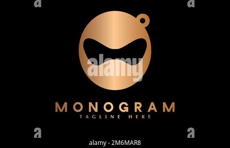 Modèle de logo vectoriel de monogramme abstrait Halmet avec caméra Illustration de Vecteur