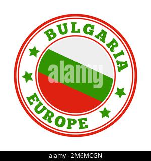 Signe Bulgarie. Logo rond du pays avec drapeau de la Bulgarie. Illustration vectorielle. Illustration de Vecteur