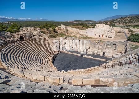 Théâtre antique dans l'ancienne ville lycienne de Patara, Turquie. Banque D'Images