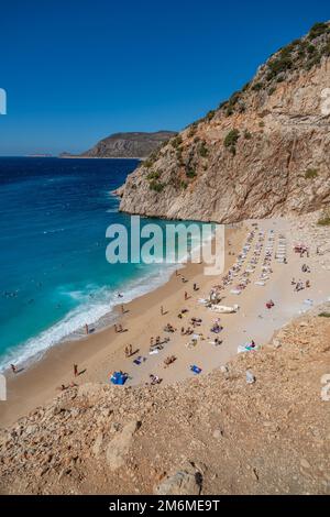 Plage de Kaputas, l'une des meilleures plages de Turquie, mer Méditerranée. Banque D'Images