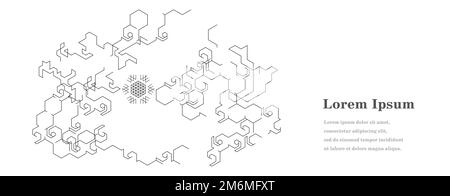 abstrait noir blanc hexagone, ai intelligence artificielle, fond de texture géométrique, technologie scientifique, concept futuriste Banque D'Images