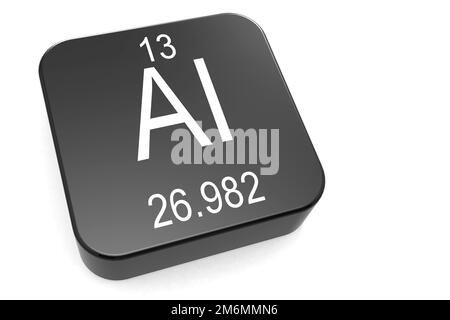 Symbole de l'élément en aluminium sur le bloc noir Banque D'Images