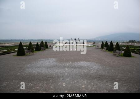 Vue extérieure du château Schloss Hof en Basse-Autriche une résidence de campagne du 18e siècle en grande partie établie par le prince Eugène de Savoie. Banque D'Images