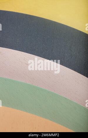 Panneaux en bois colorés à texture visible, gros plan Banque D'Images