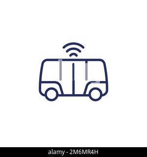 icône de ligne de bus de navette autonome Illustration de Vecteur