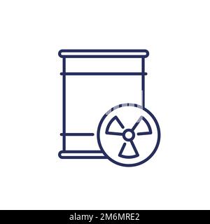 icône de ligne du fourreau de déchets radioactifs en blanc Illustration de Vecteur