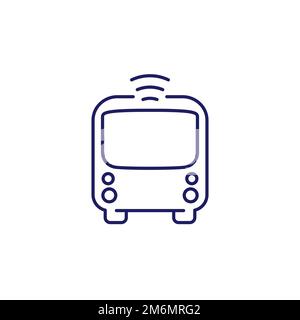 icône de bus-navette autonome, transport sans conducteur Illustration de Vecteur