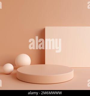 Affichage sur pied ou podium simple minimaliste avec fond pastel pour la présentation des produits. 3d rendu Banque D'Images