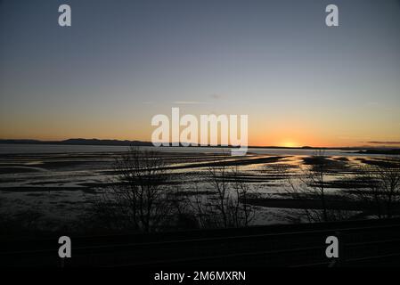 Coucher de soleil Firth of Forth Banque D'Images