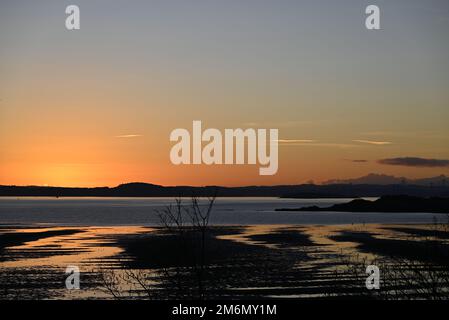 Coucher de soleil Firth of Forth Banque D'Images