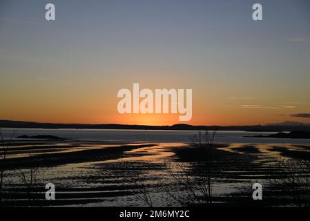 Coucher de soleil Firth of Forth Banque D'Images