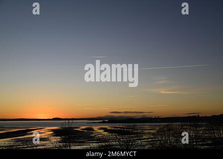 Coucher de soleil Firth of Forth Banque D'Images