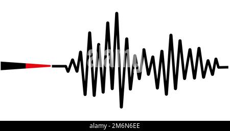 Arrière-plan sismique. Sismogramme pour la mesure sismique. Illustration de Vecteur