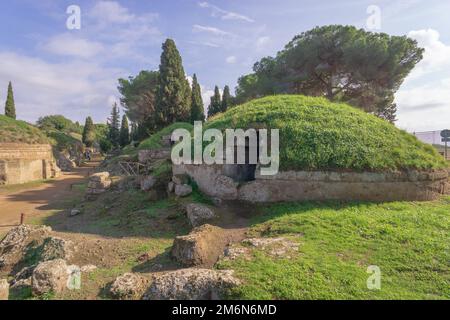 Nécropole étrusque (8th siècle b.C.) Cerveteri province de Rome, Italie. Patrimoine mondial de l'UNESCO Banque D'Images
