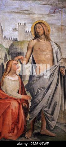 Noli me tangere - affresco staccato - Bartolomeo Suardi detto Bramantino - 1495 - Milano, Pinacoteca del Castello Sforzesco Banque D'Images