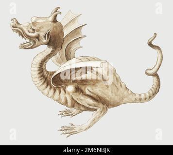 Vecteur d'illustration dragon oriental vintage Illustration de Vecteur