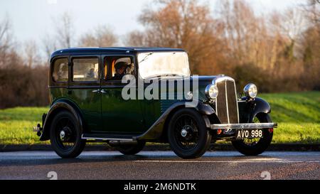 1934 noir BSA 102 voiture vintage Banque D'Images