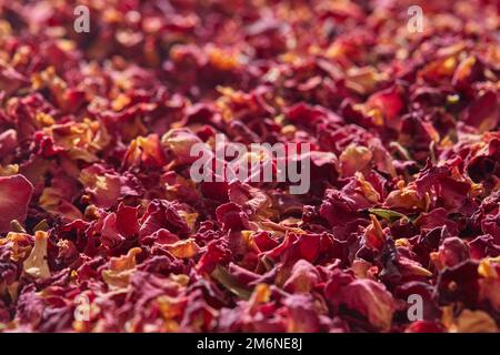 Pétales de rose naturellement séchés. Banque D'Images