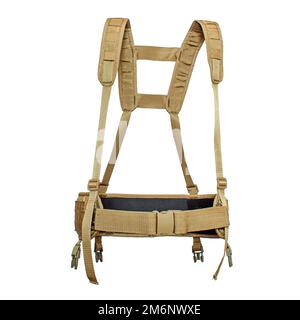 Gilet de sauvetage militaire jaune sur fond blanc Banque D'Images