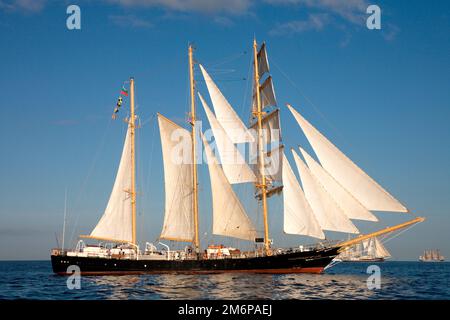 Brigantine bulgare Kaliakra, départ de la course de Falmouth, 2008 Banque D'Images