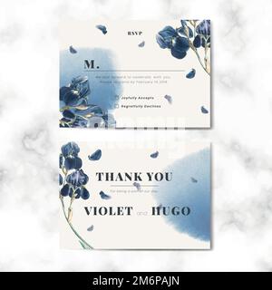 Carte d'invitation de mariage à motif floral Illustration de Vecteur