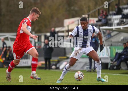 Hednesford, Royaume-Uni. 05th janvier 2023. Jovan Malcolm de West Bromwich Albion en action pendant le match de coupe de Premier League West Bromwich Albion vs Middlesbrough U23 à Keys Park, Hednesford, Royaume-Uni, 5th janvier 2023 (photo de Gareth Evans/News Images) Credit: News Images LTD/Alay Live News Banque D'Images