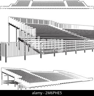 Assemblage de la structure pour les stades Vector Illustration de Vecteur