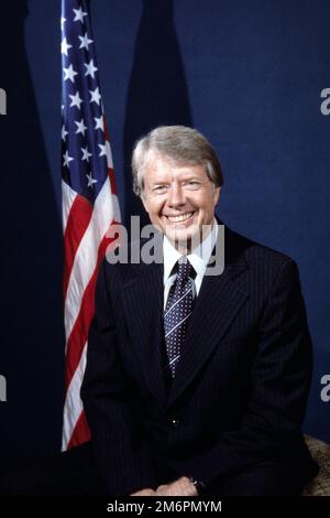 Président des États-Unis - Jimmy carter. Portrait de Bernard Gotfryd. 1977. Banque D'Images