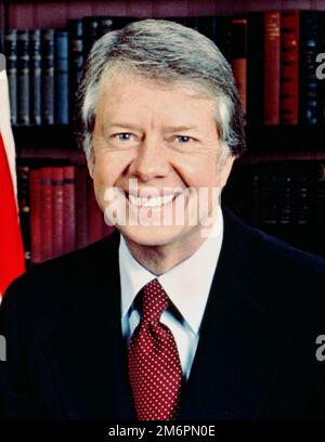 Jimmy carter, ancien président des États-Unis, 1977 - photo de la Maison Blanche Banque D'Images