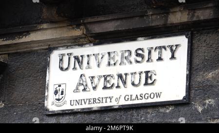 University Avenue à Glasgow Banque D'Images