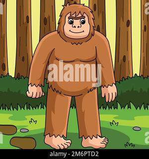 Illustration du dessin animé de couleur animale Bigfoot Illustration de Vecteur