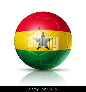 Ballon de football avec drapeau du Ghana. Illustration Banque D'Images