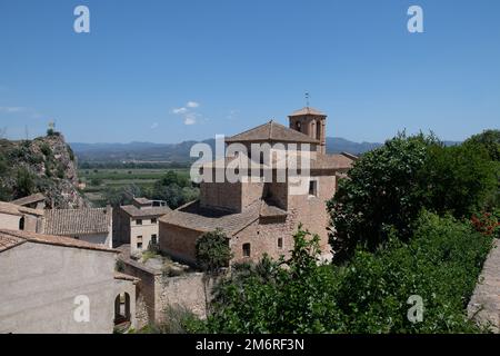 L'ancienne église du temple catholique Miravet Ribera d'Ebre en catalogne en espagne Banque D'Images