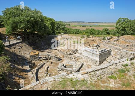 La place de l'autel dans l'ancien site de Troie, Troy, Truva, Canakkale, Marmara, Turquie occidentale, Turquie Banque D'Images