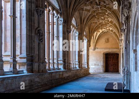 Salamanque, Espagne - 15 janvier 2022 : cloître du monastère de San Esteban Banque D'Images