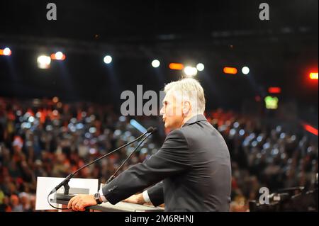 Vienne, Autriche. 10 septembre 2015. Campagne électorale du SPÖ (Parti social-démocrate autrichien) avec Werner Faymann (Chancelier fédéral autrichien de 2008 à 2016) Banque D'Images