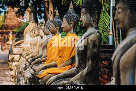 Ayutthaya, Thaïlande Wat Yai Chaimongkol Banque D'Images