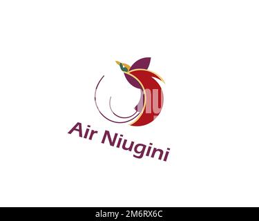 Air Niugini, logo pivoté, arrière-plan blanc B Banque D'Images